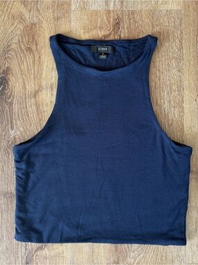 NWOT J.Crew Racerback Cropped Tank Top in Navy Size:S| Summer